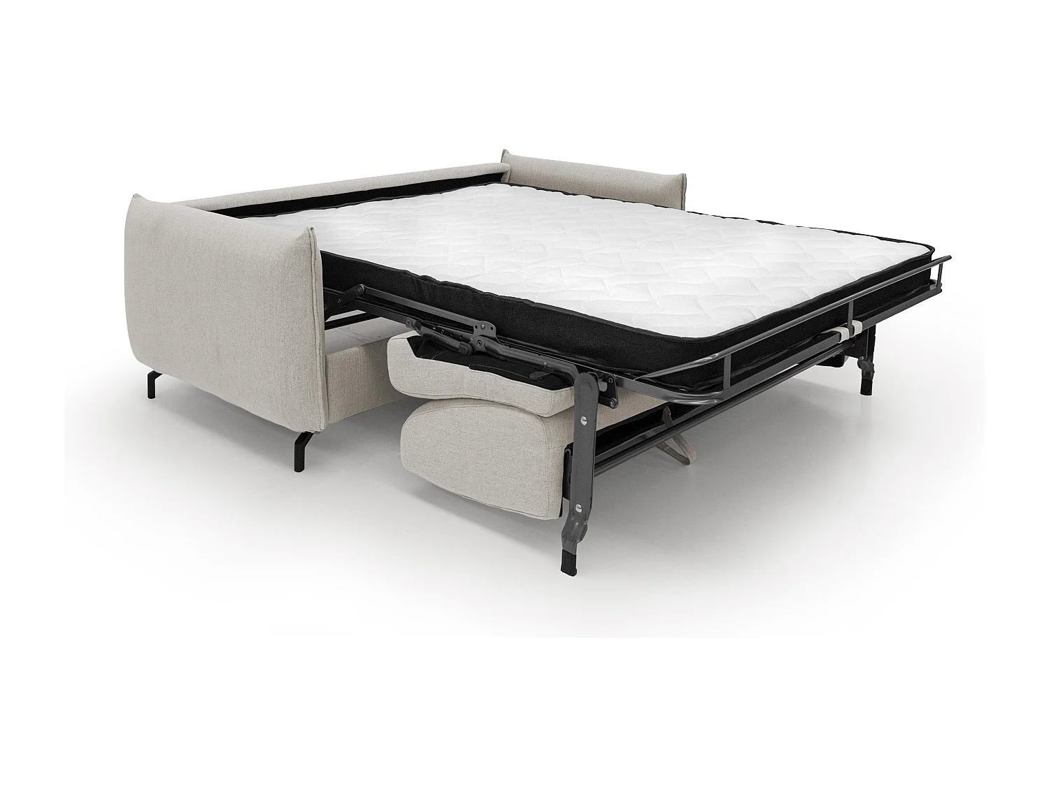Scarlet Sofá cama convertible en tejido mixto de algodón impermeable 215 cm (mat.160x197) Crema