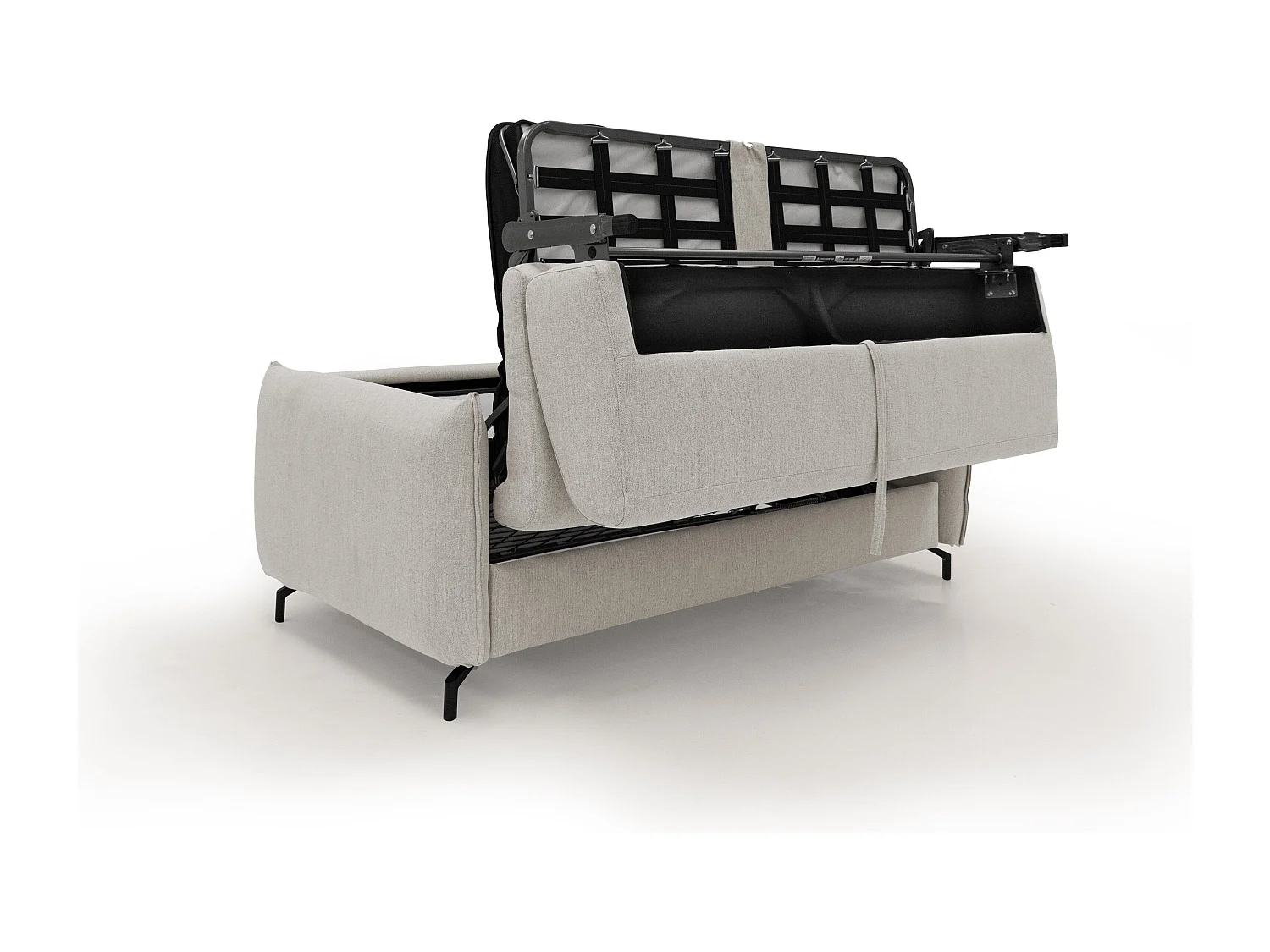 Scarlet Sofá cama convertible en tejido mixto de algodón impermeable 215 cm (mat.160x197) Crema