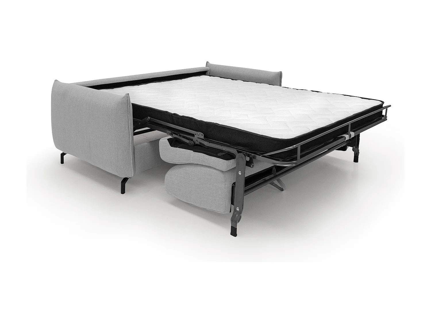 Scarlet Sofá cama convertible en tejido mixto de algodón impermeable 215 cm (mat.160x197) Gris