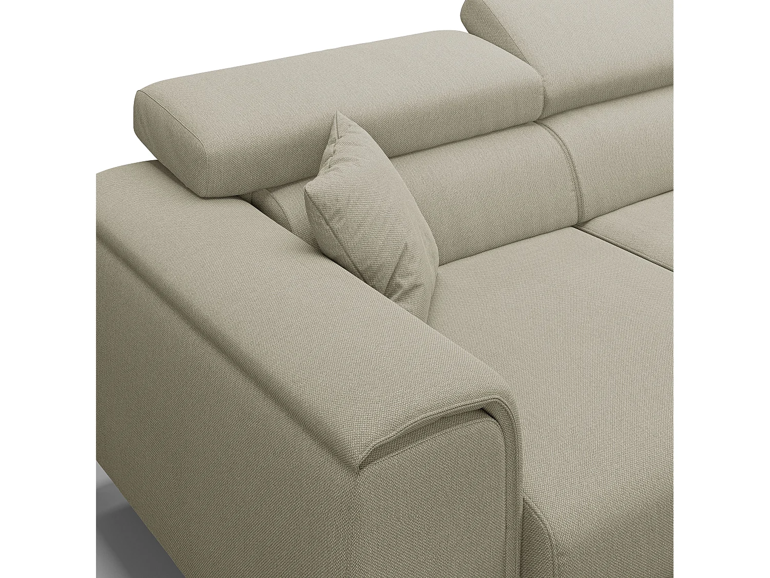 Fusion Sofa mit 3 Schiebesitzen aus abwaschbarem Stoff T05 260 cm creme