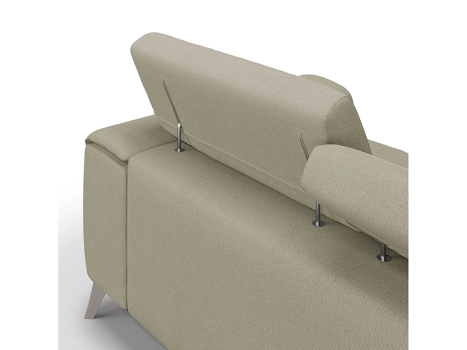 Fusion Sofa mit 3 Schiebesitzen aus abwaschbarem Stoff T05 260 cm creme