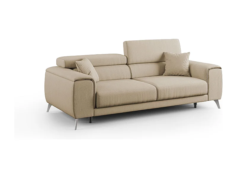 Fusion Divano con sedute allungabili in tessuto smacchiabile T05 185 cm beige