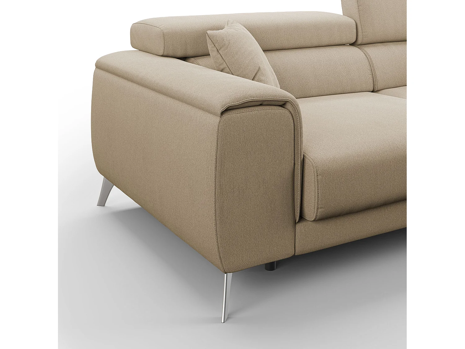 Fusion Sofa mit Schiebesitzen aus abwaschbarem Stoff T05 185 cm beige