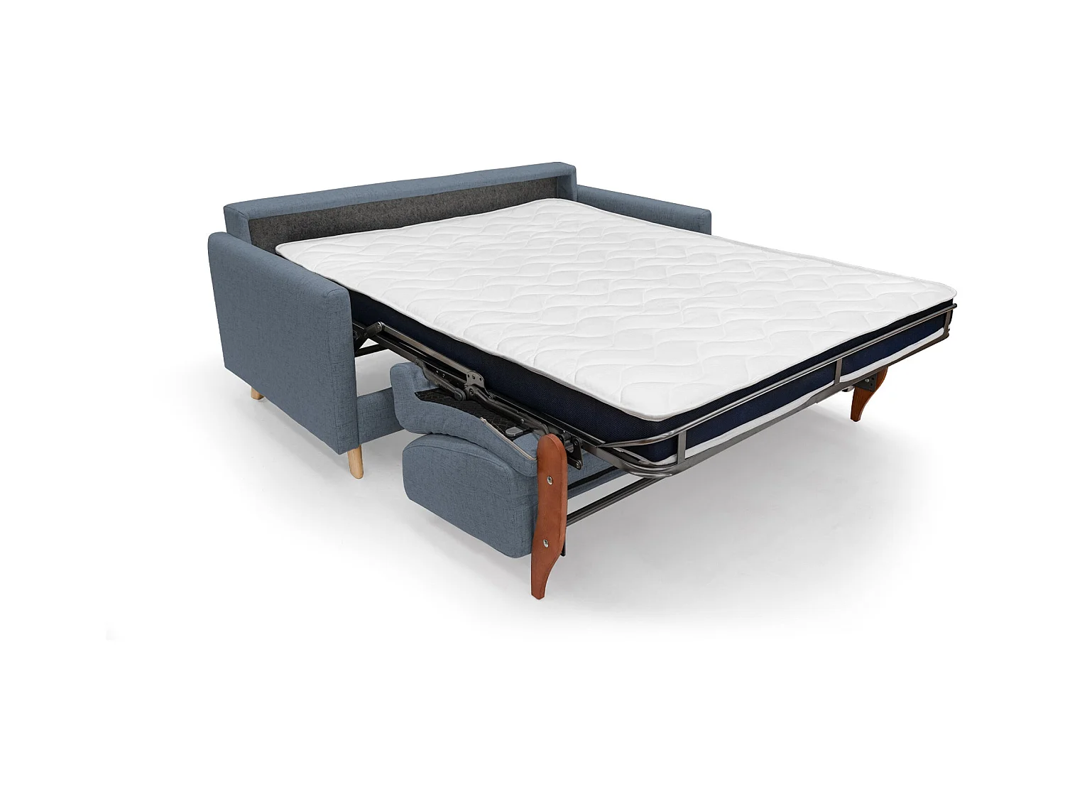 Edgar Sofá cama convertible en tela FELIS impermeable 200 cm (mat. 160x197) Azul