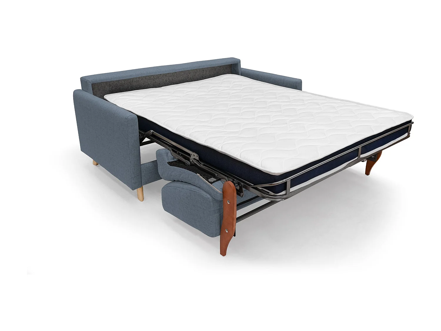 Edgar Sofá cama convertible en tela FELIS impermeable 200 cm (mat. 160x197) Azul