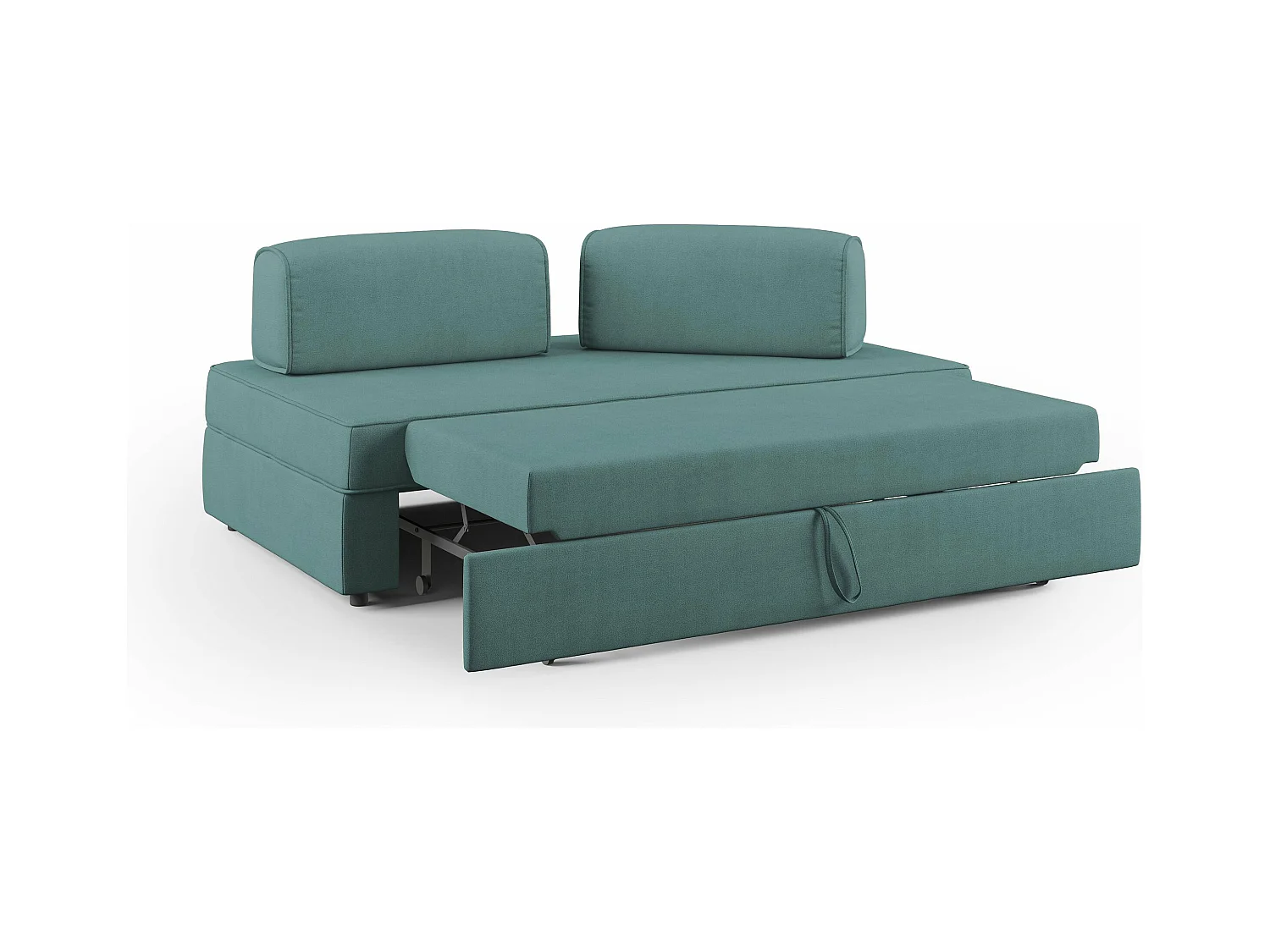 Liberty Canapé avec pouf amovible et dossier amovible en tissu imperméable T02 160 cm bleu canard