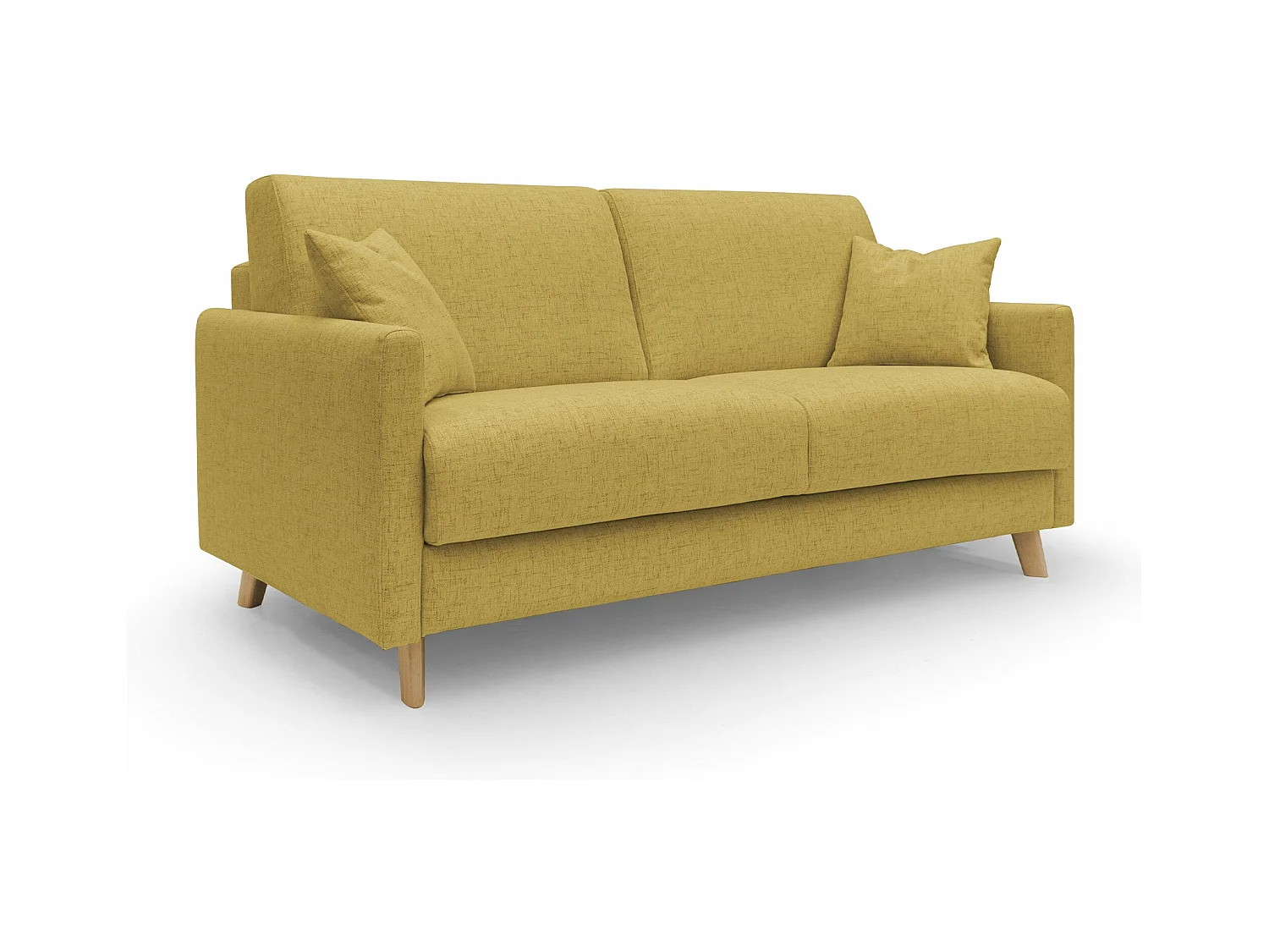Edgar Canapé lit convertible en tissu FELIS imperméable T03 160 cm (mat. 120x197) jaune