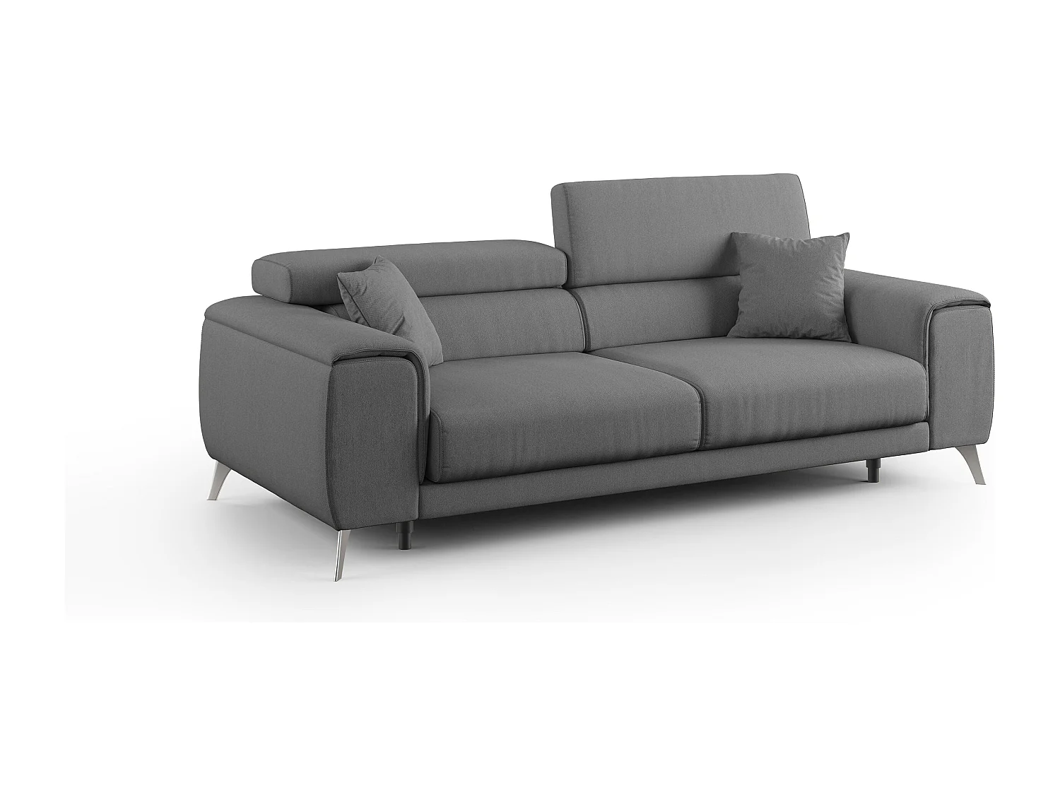 Fusion Divano con sedute allungabili in tessuto smacchiabile T05 215 cm antracite