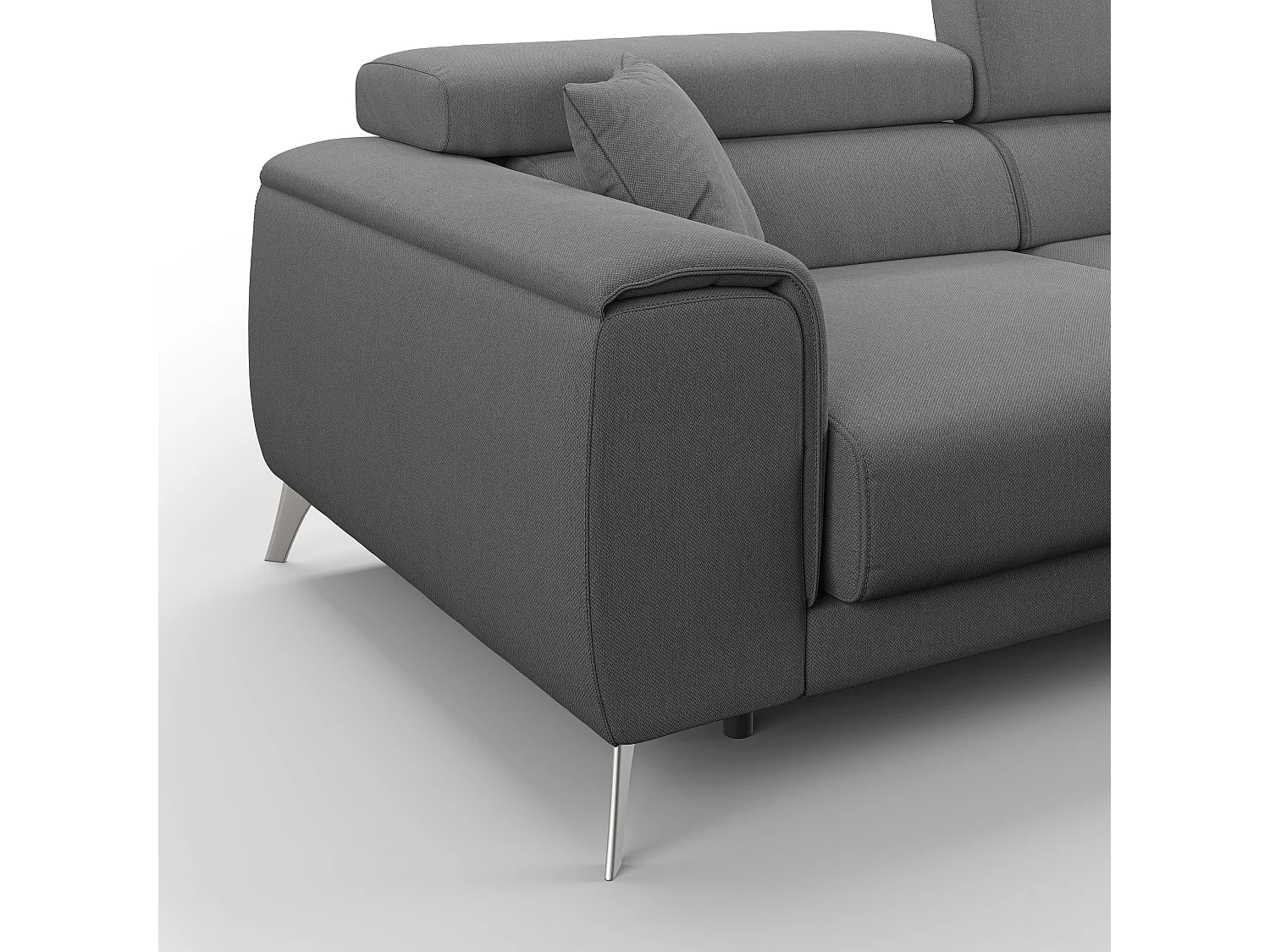 Fusion Divano con sedute allungabili in tessuto smacchiabile T05 215 cm antracite