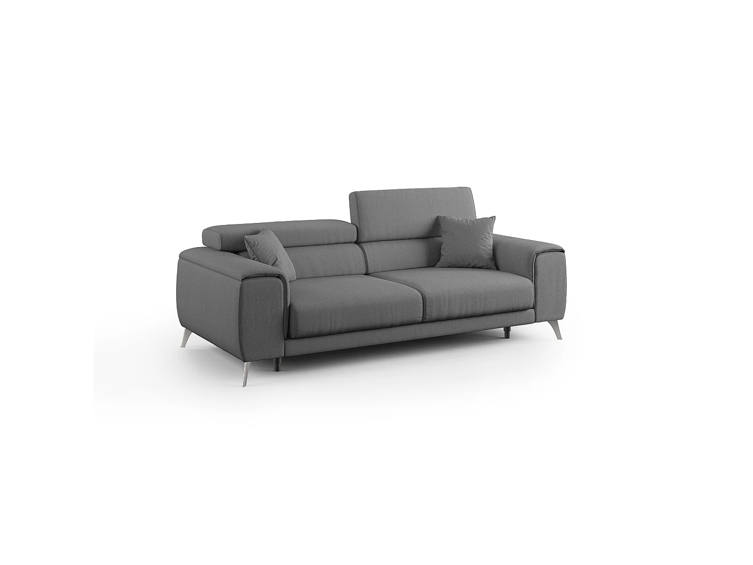 Fusion Divano con sedute allungabili in tessuto smacchiabile T05 215 cm antracite