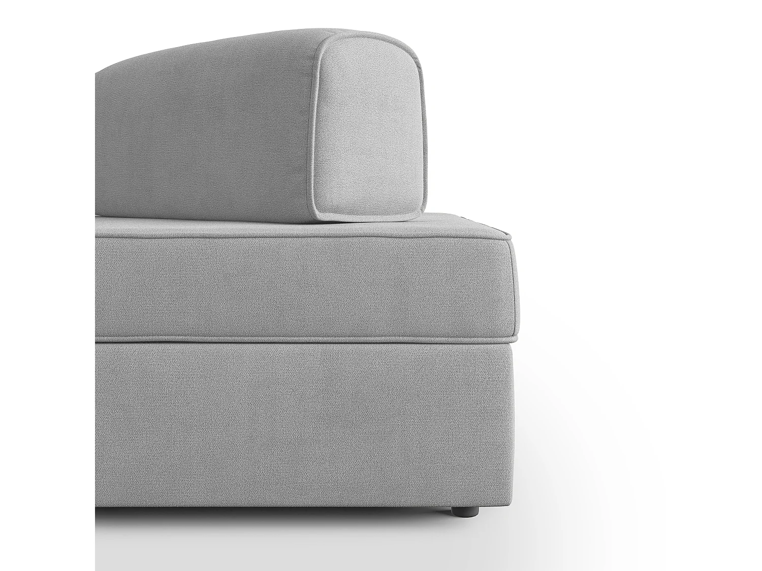 Liberty Divano con pouf estraibile e schienali movibili in tessuto morbido impermeabile T02 160 cm grigio chiaro