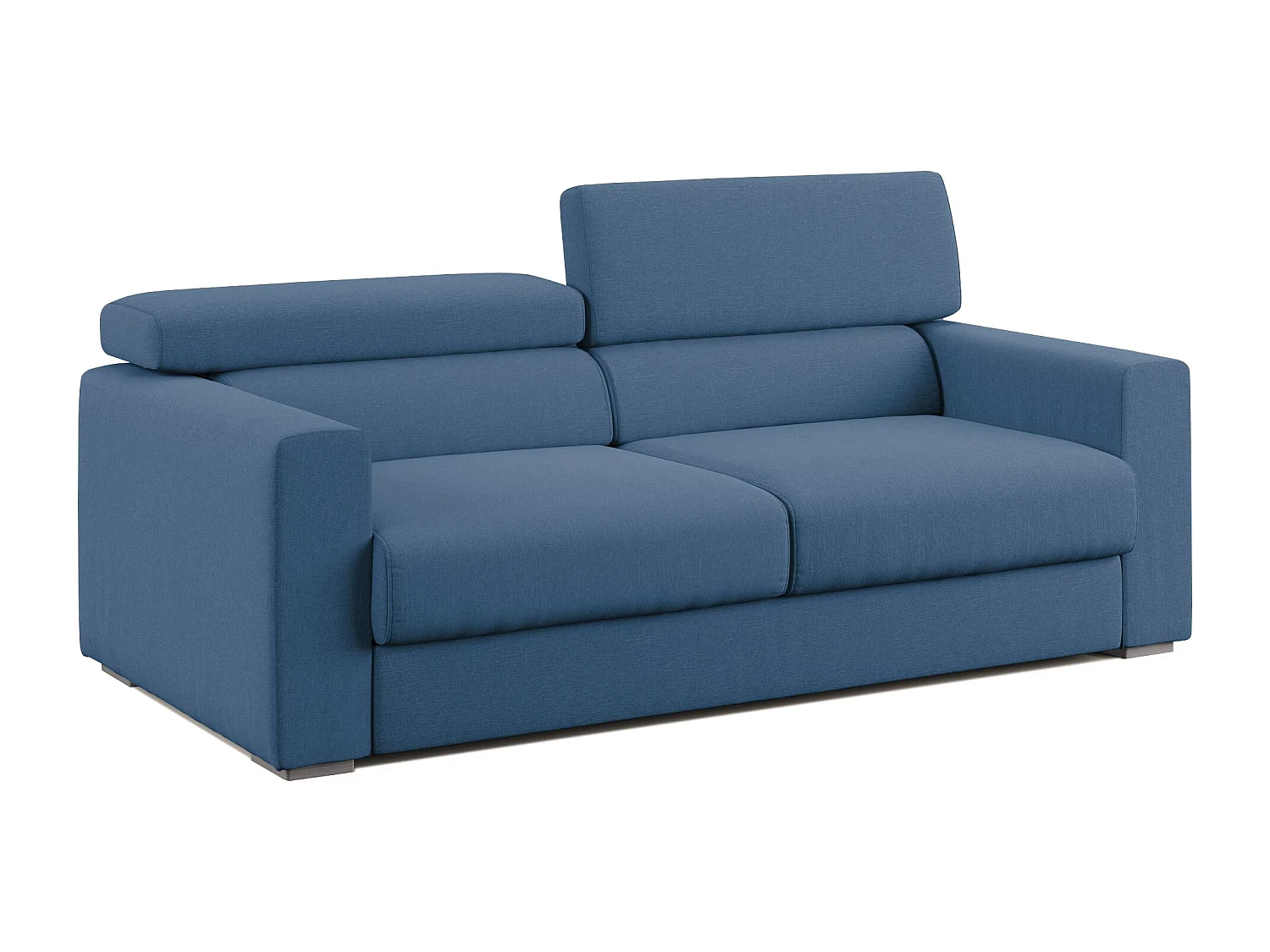 Dylan Canapé avec pouf amovible en tissu effet coton imperméable T13 188 cm bleu