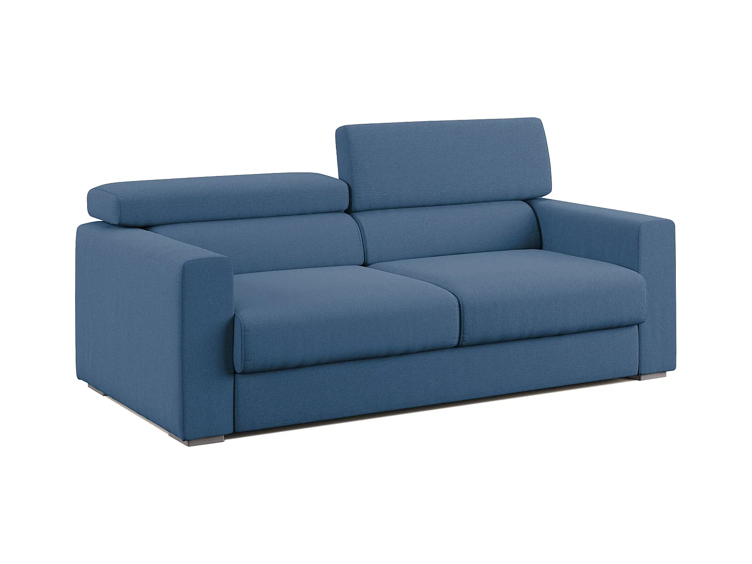 Dylan Canapé avec pouf amovible en tissu effet coton imperméable T13 188 cm bleu