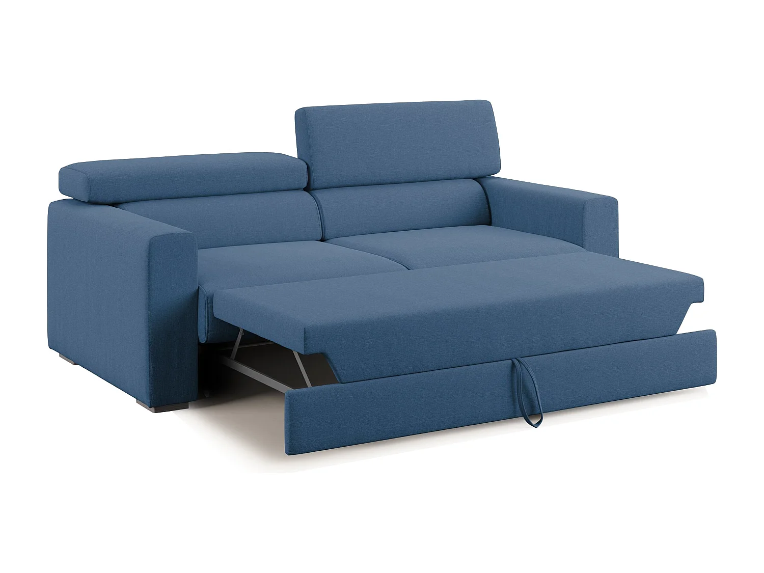 Dylan Sofa mit Bettkastenauszug aus wasserfestem, Baumwollartigem Stoff T13 188 cm blau