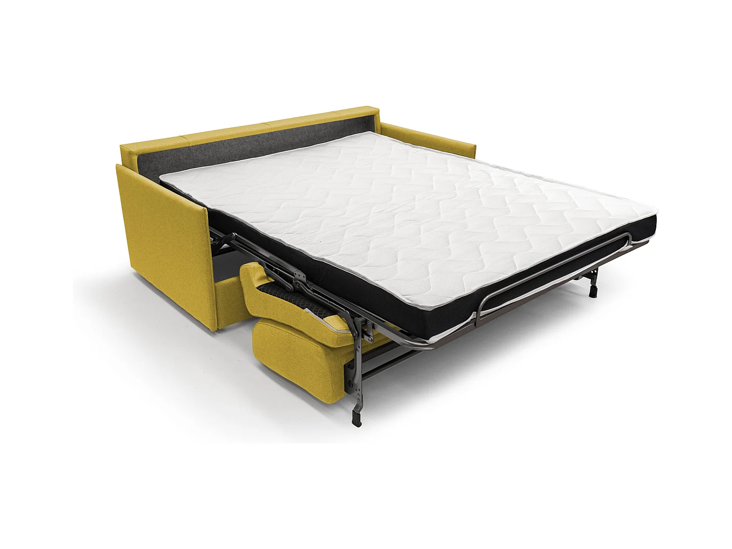 Evans Sofá cama convertible en tela impermeable 169 cm (mat. 140x197) Amarillo