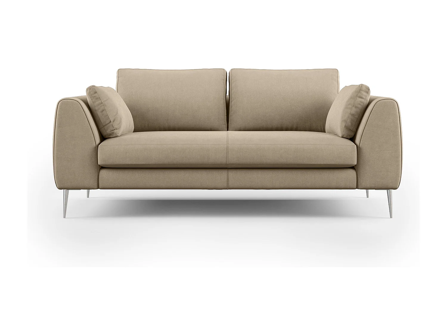 Plano modernes Sofa aus abwaschbarer technischer Mikrofaser T11 176 cm beige