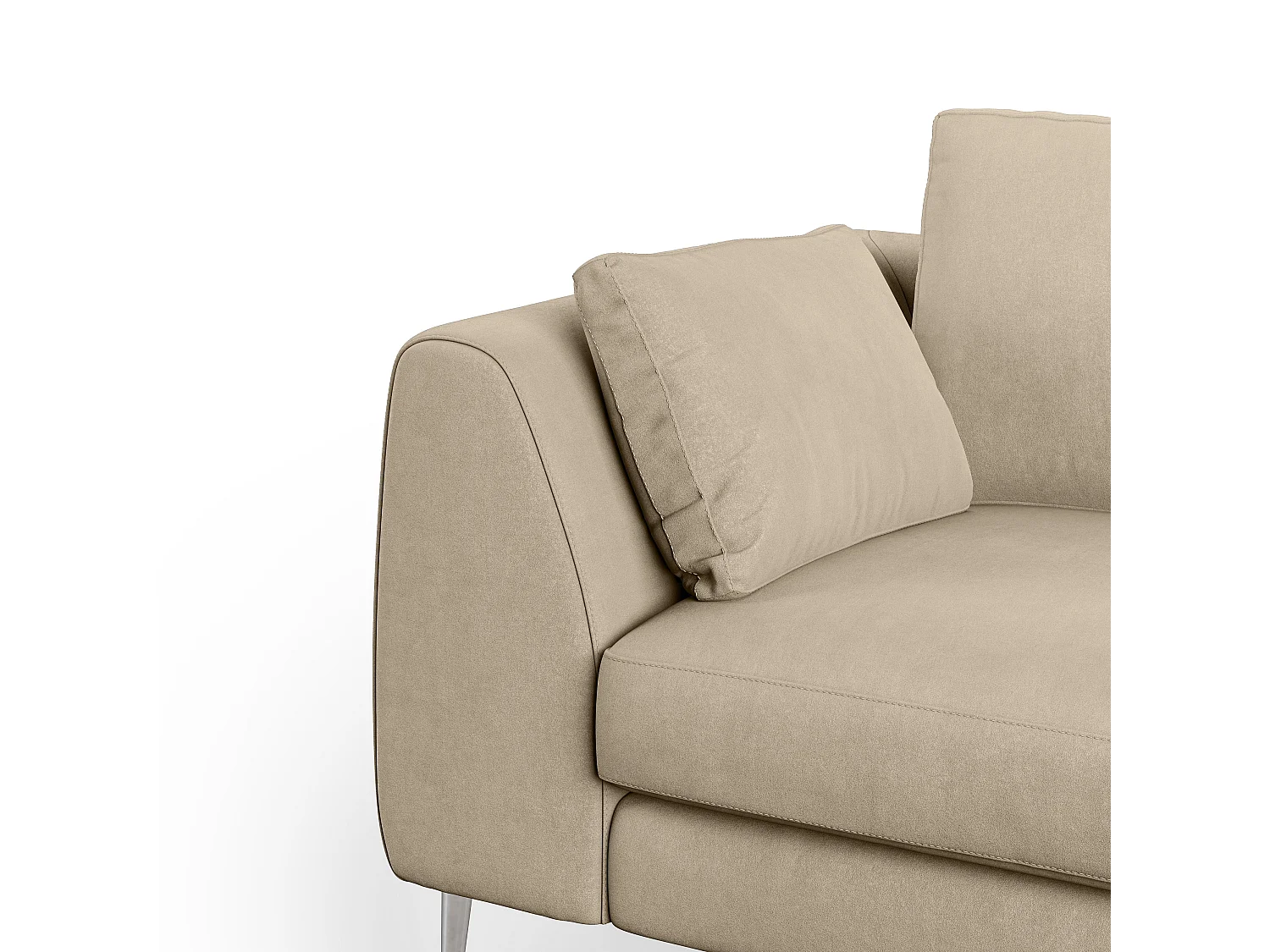 Plano modernes Sofa aus abwaschbarer technischer Mikrofaser T11 176 cm beige