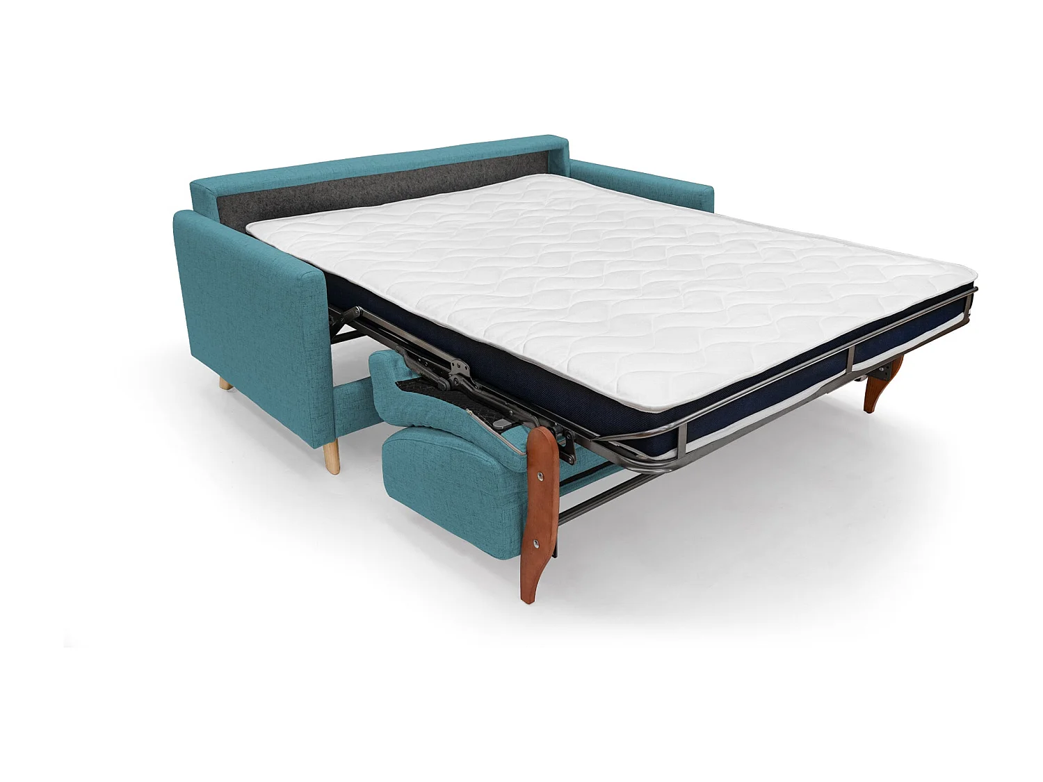 Edgar Divano letto matrimoniale in tessuto felis impermeabile T03 160 cm (mat. 120x197) azzurro