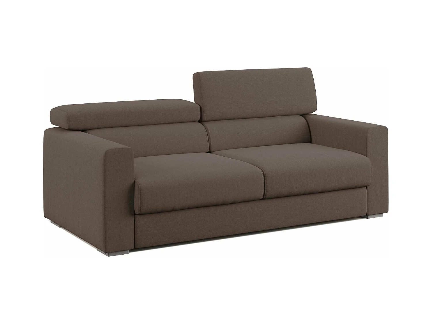 Dylan Canapé avec pouf amovible en tissu effet coton imperméable T13 188 cm brun