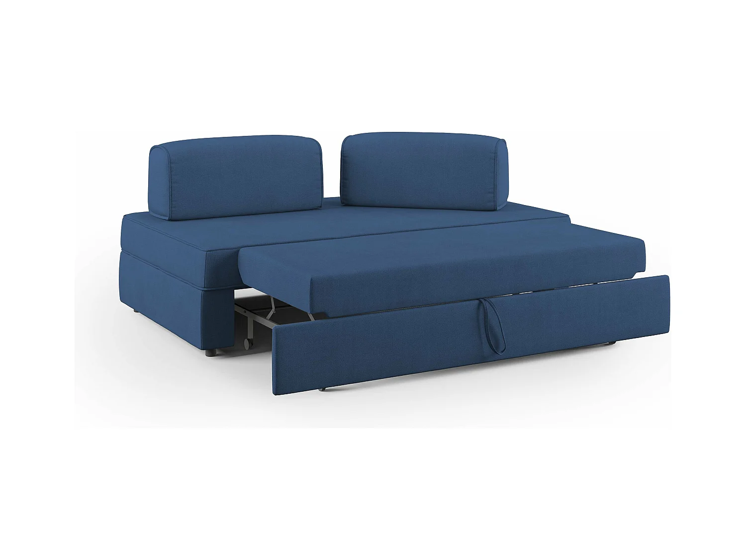 Liberty Canapé avec pouf amovible et dossier amovible en tissu imperméable T02 160 cm bleu
