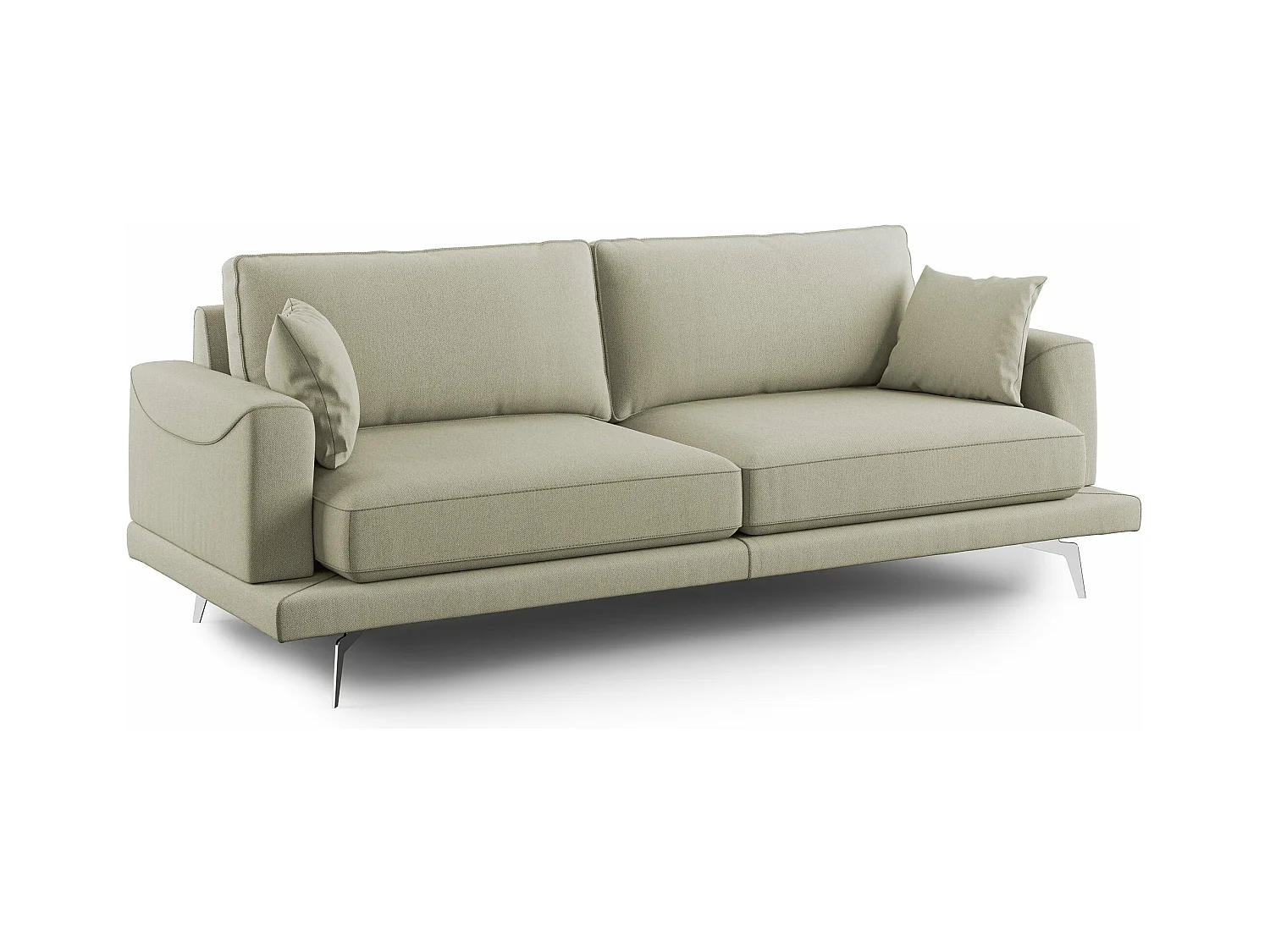 Dorian Canapé moderne en tissu doux anti-tache T05 218 cm creme