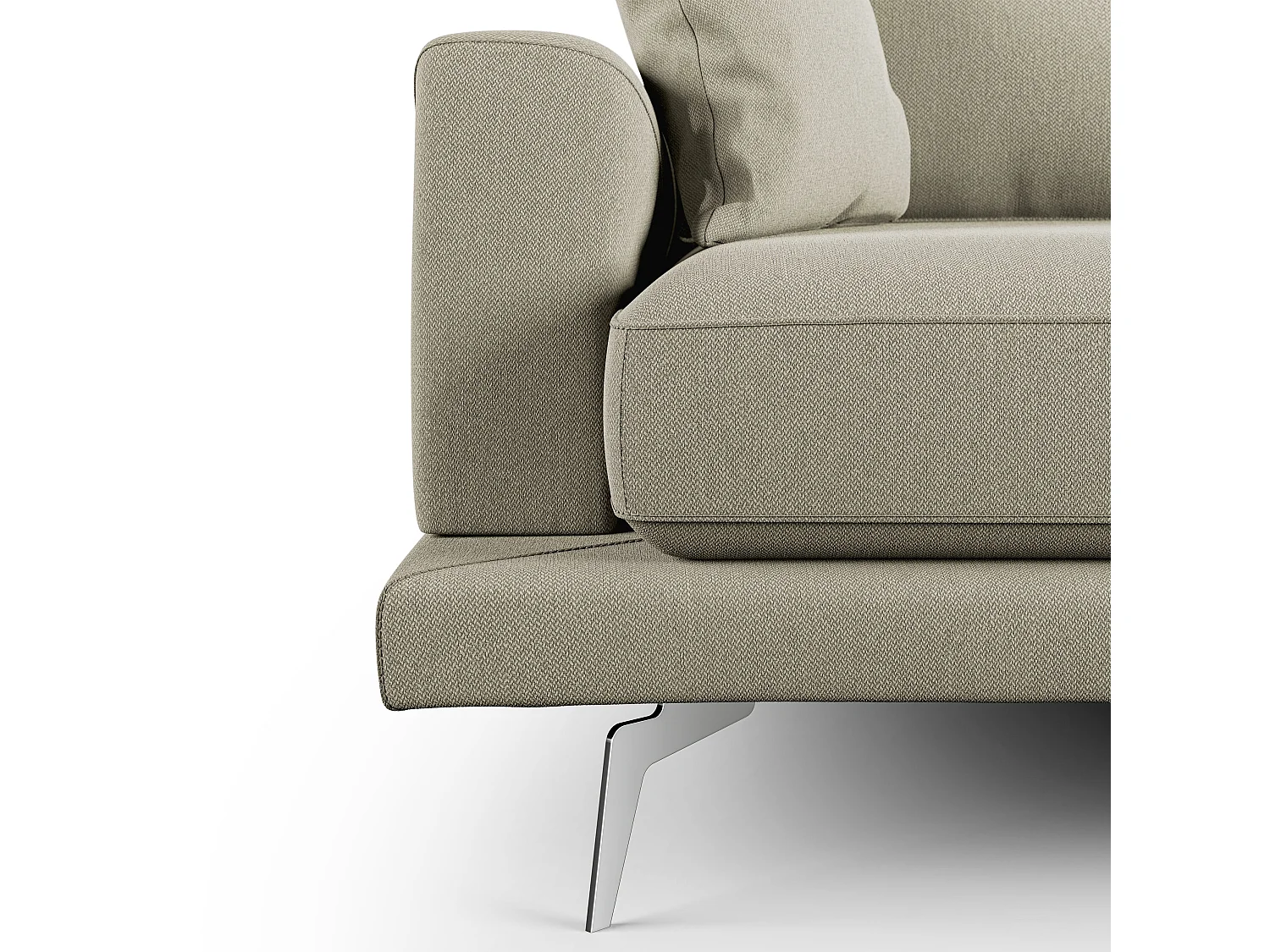 Dorian modernes Sofa aus weichem, schmutzabweisendem Stoff T05 218 cm creme