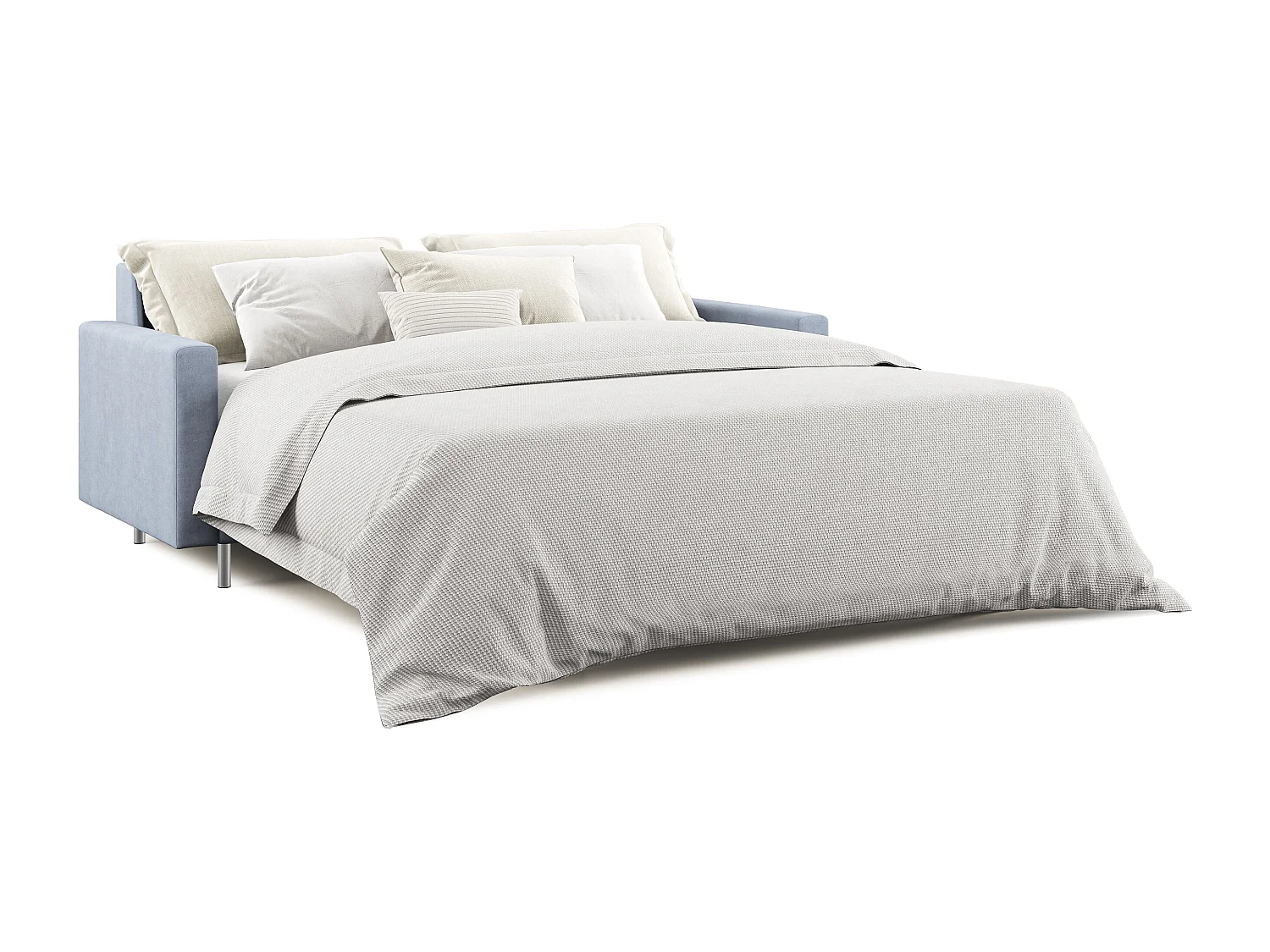 Megan Schlafsofa aus abwaschbarer Mikrofaser T11 168 cm (mat. 120x197) Baby Blau