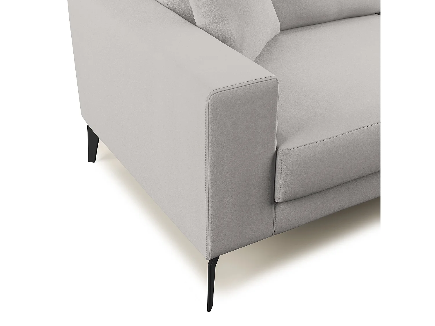Prestige modernes Sofa aus abwaschbarer Mikrofaser T11 146 cm  hellgrau