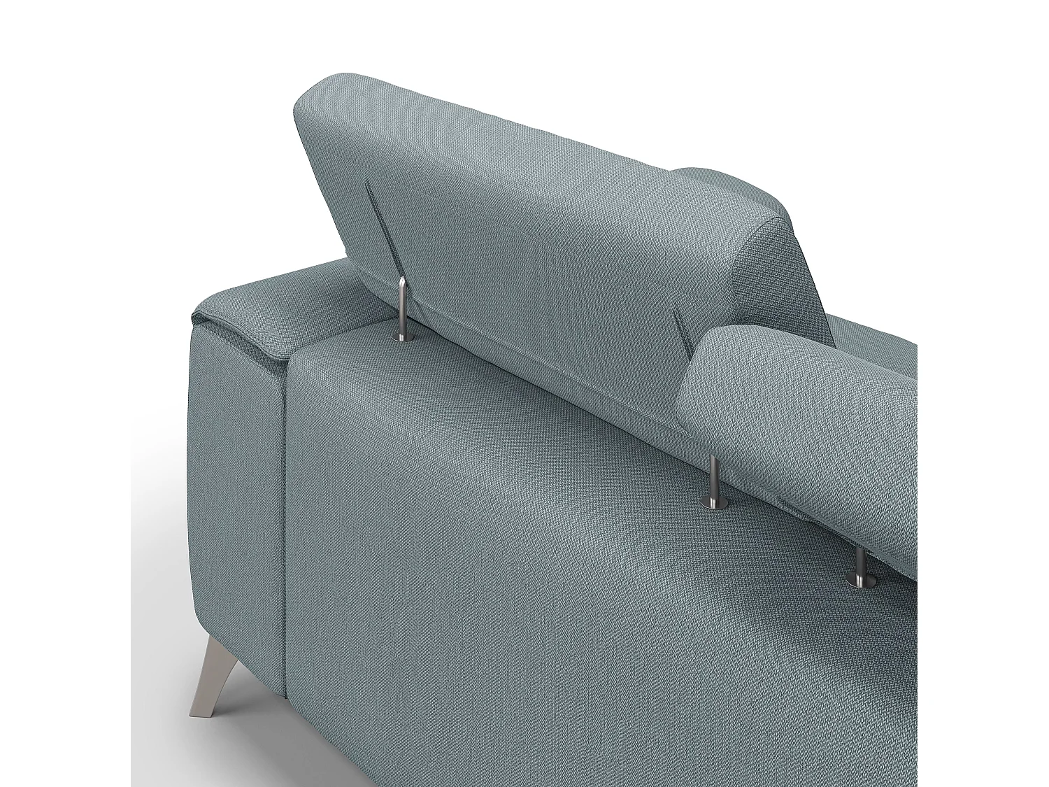 Fusion Sofá con asientos deslizantes en tela suave antimanchas 260 cm Azul Claro