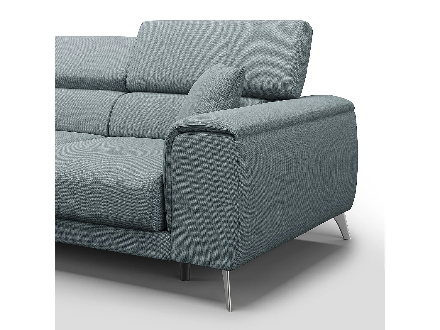 Fusion Sofa mit 3 Schiebesitzen aus abwaschbarem Stoff T05 260 cm baby blau