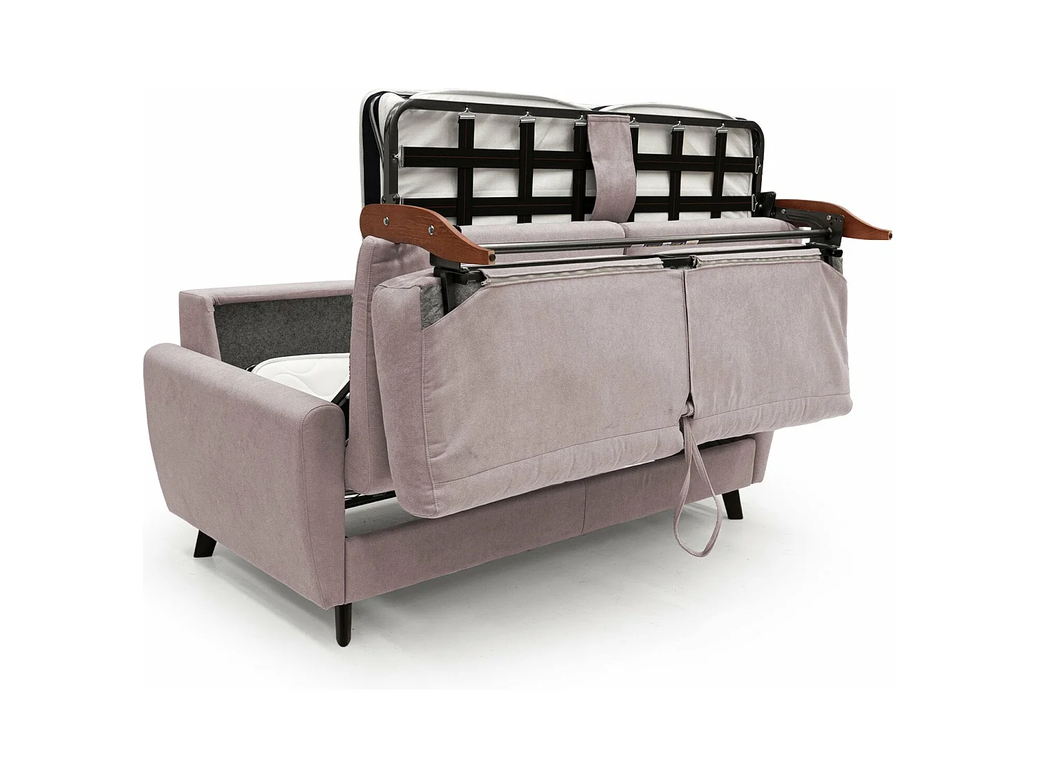 Callisto Schlafsofa aus weichem, wasserfestem Stoff T02 188 cm (mat. 140x197) rosa