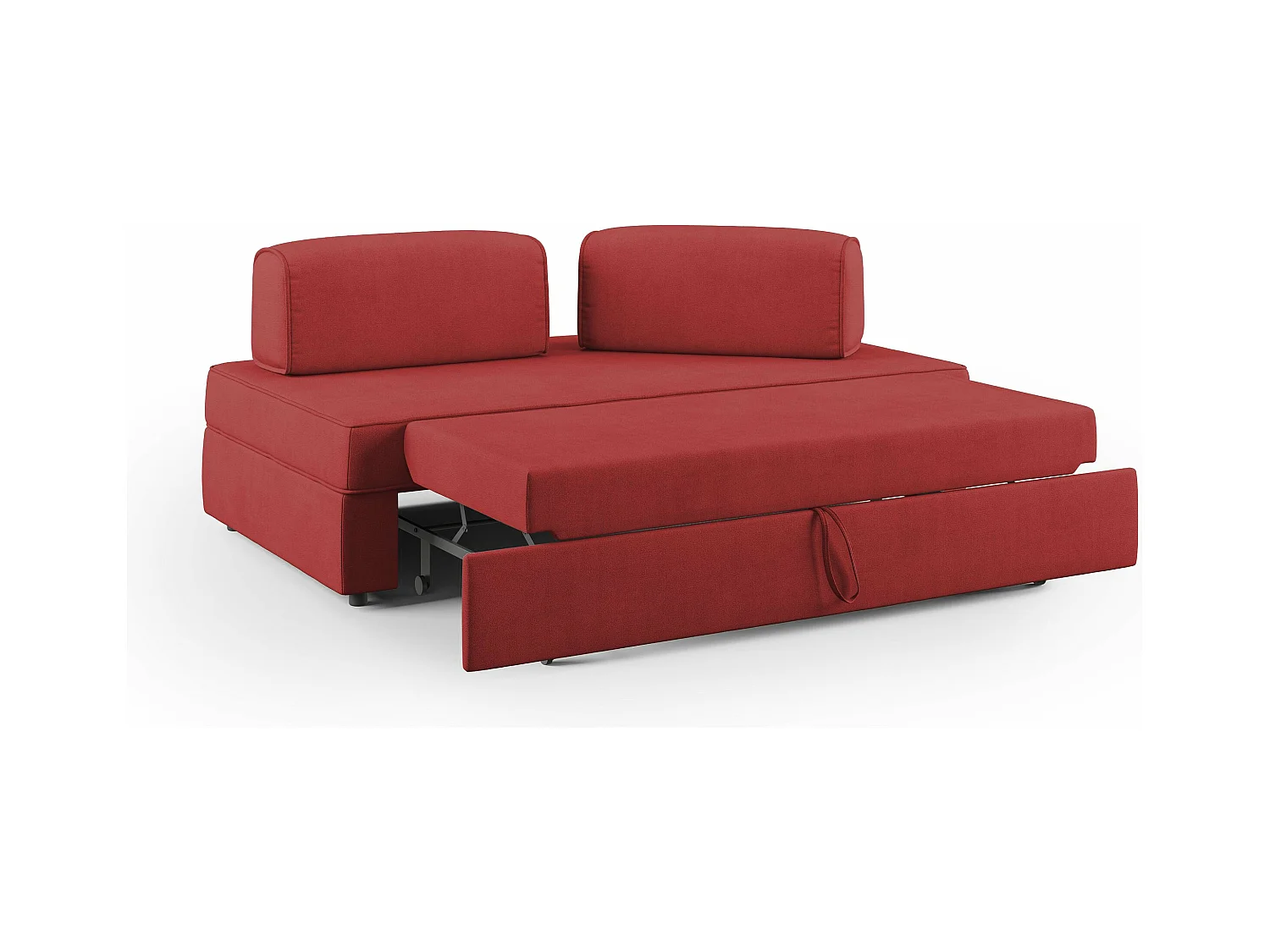 Liberty Canapé avec pouf amovible et dossier amovible en tissu imperméable T02 160 cm rouge