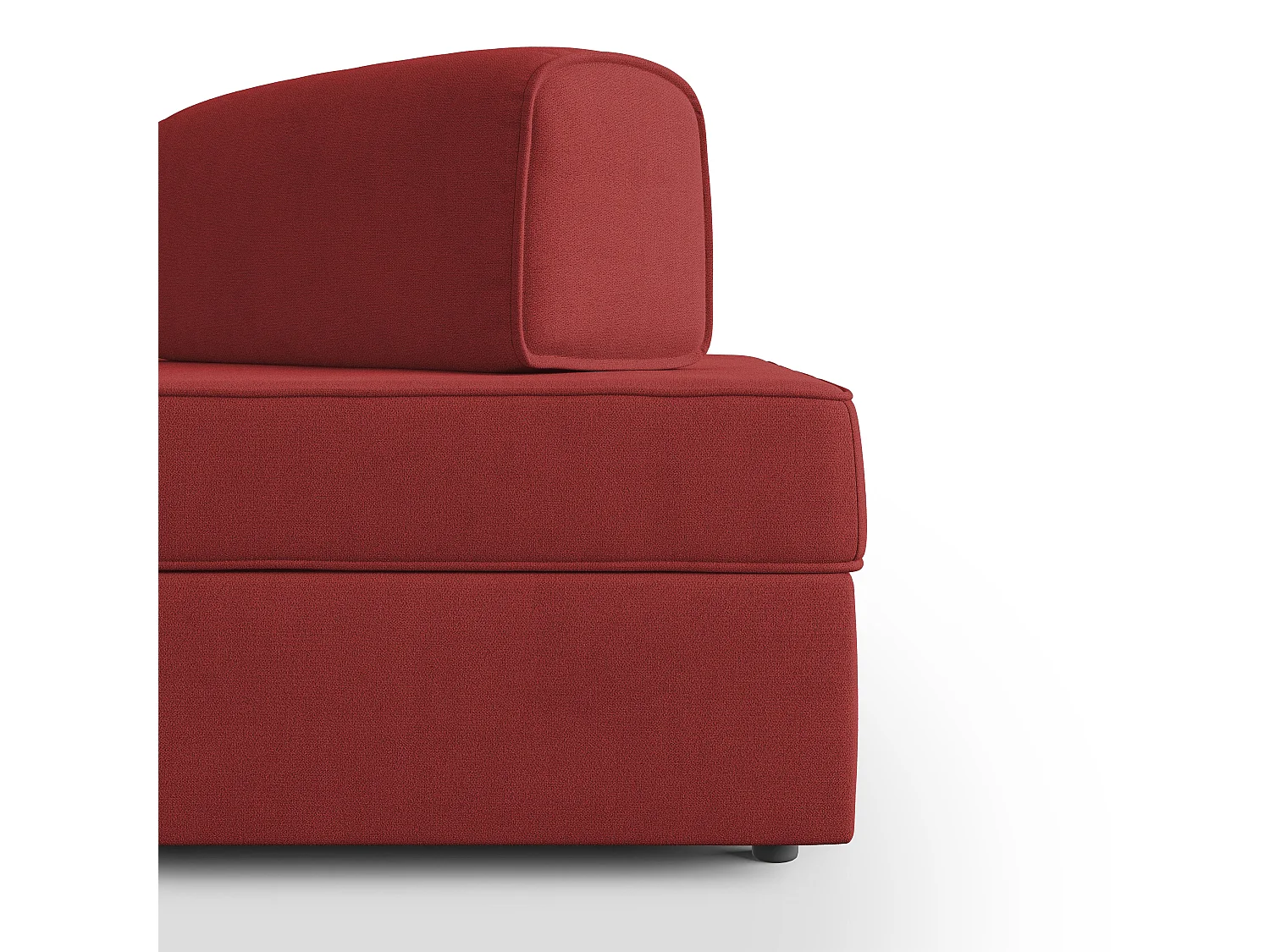 Liberty Divano con pouf estraibile e schienali movibili in tessuto morbido impermeabile T02 160 cm rosso