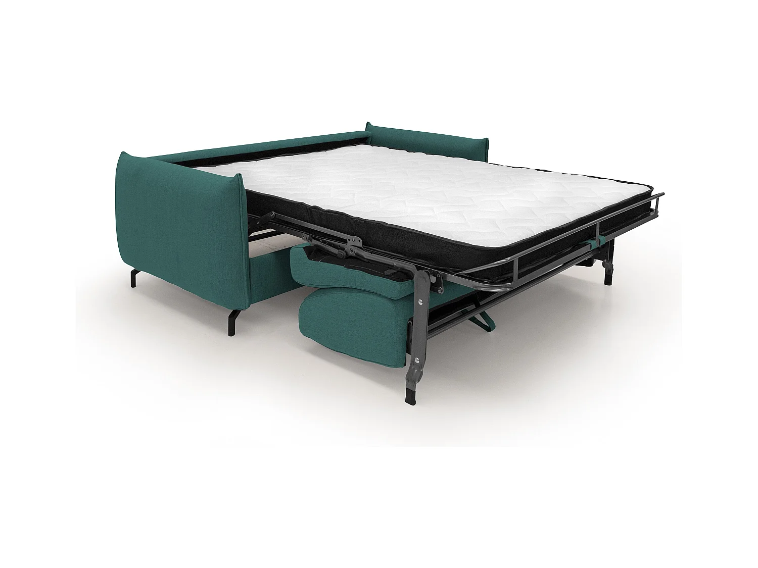 Scarlet Sofá cama convertible en tejido mixto de algodón impermeable 195 cm (mat.140x197) Azul Petróleo