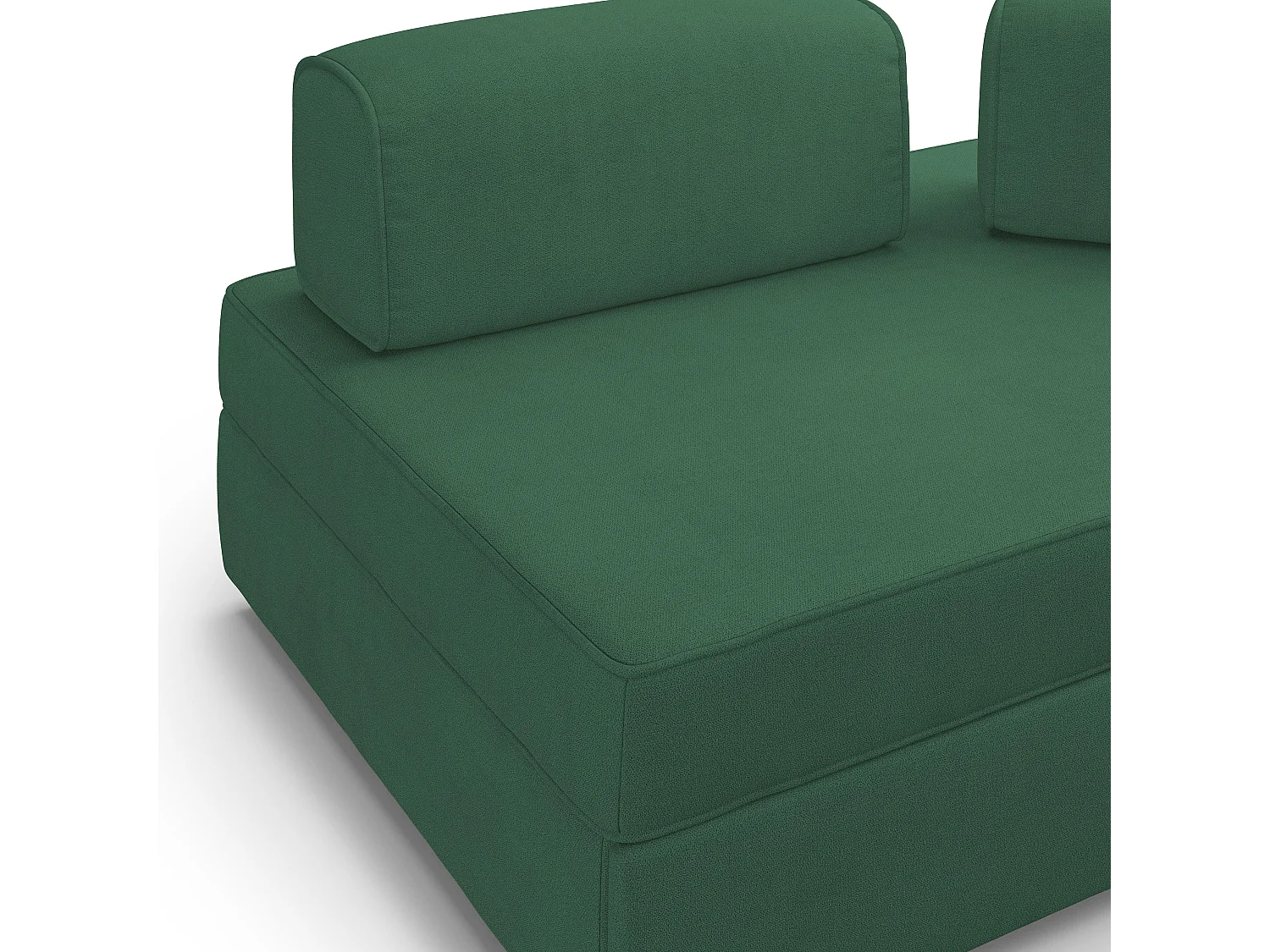 Liberty Divano con pouf estraibile e schienali movibili in tessuto morbido impermeabile T02 160 cm verde