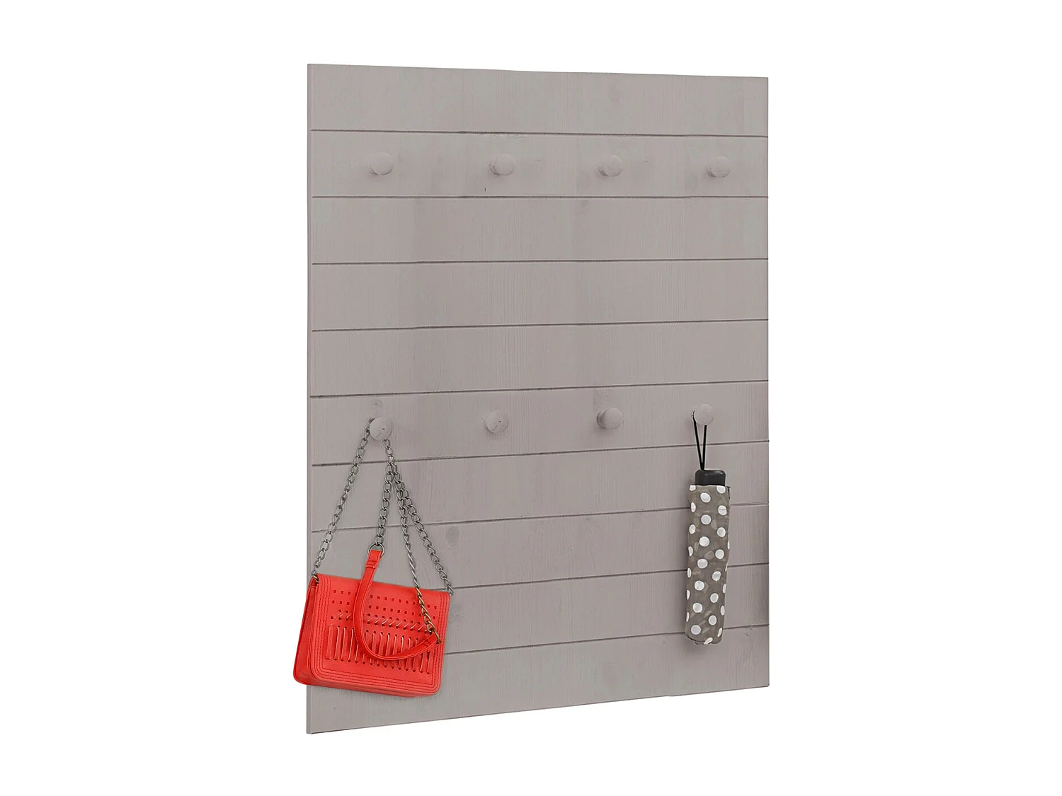 Ella | Pannello da parete con 8 ganci in grigio