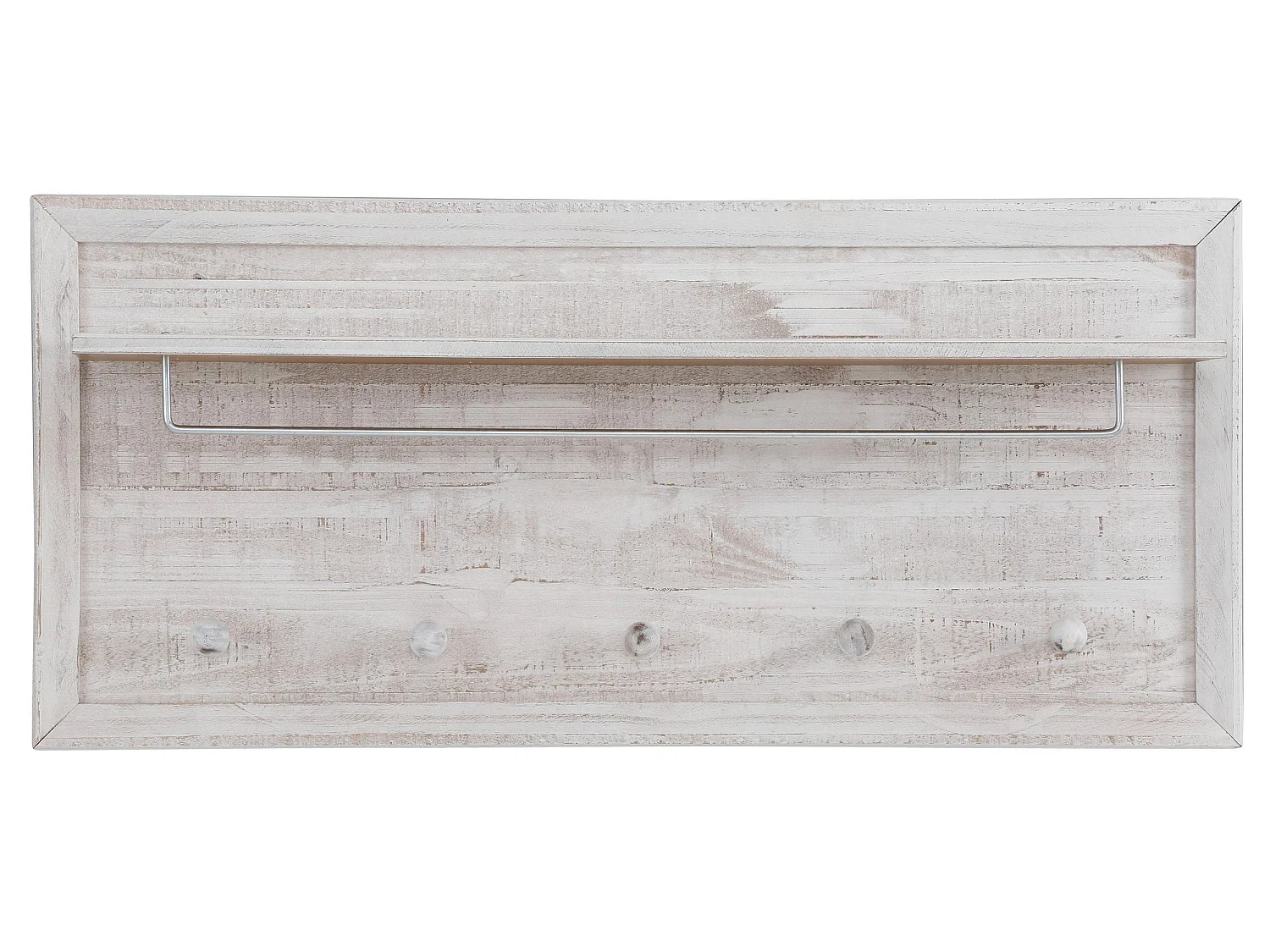 Auckland | Wandpaneel mit 5 Haken und 1 Ablage in Cremeweiß