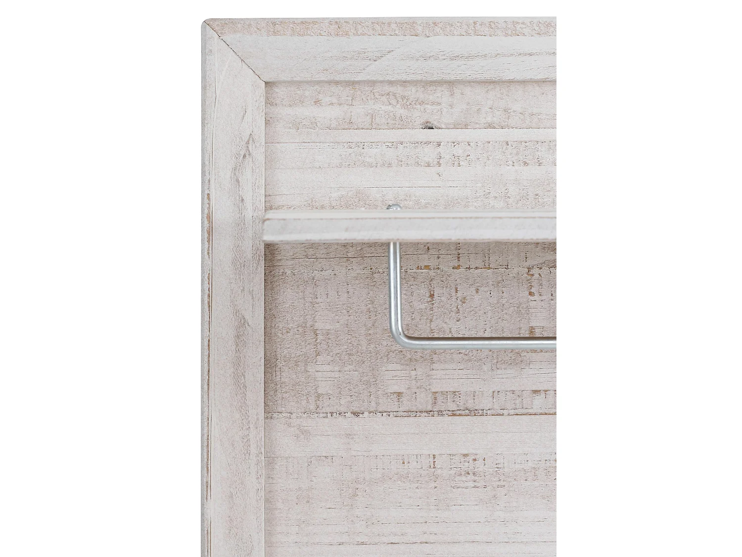 Auckland | Wandpaneel mit 5 Haken und 1 Ablage in Cremeweiß