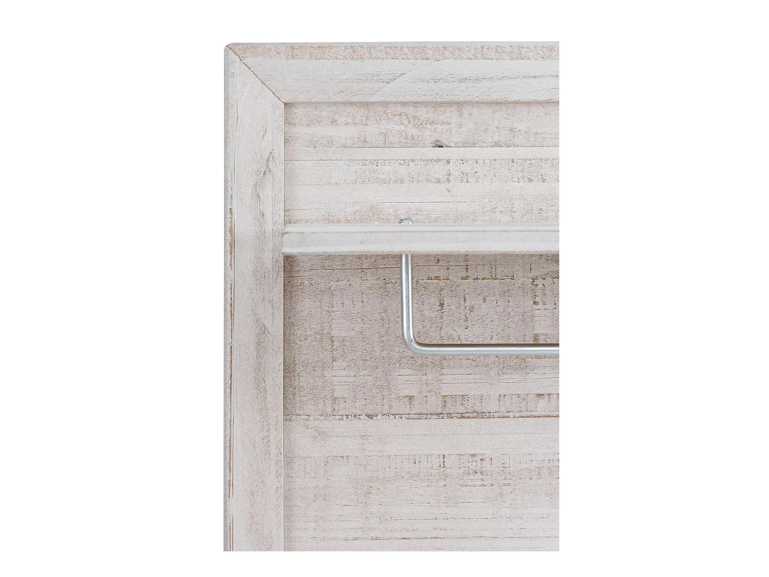 Auckland | Panel mural con 5 ganchos y 1 estante en blanco crema