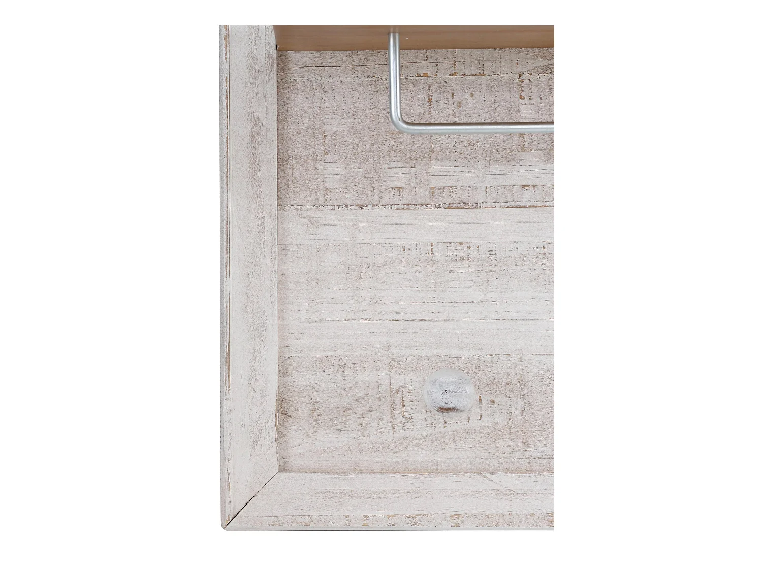 Auckland | Panel mural con 5 ganchos y 1 estante en blanco crema