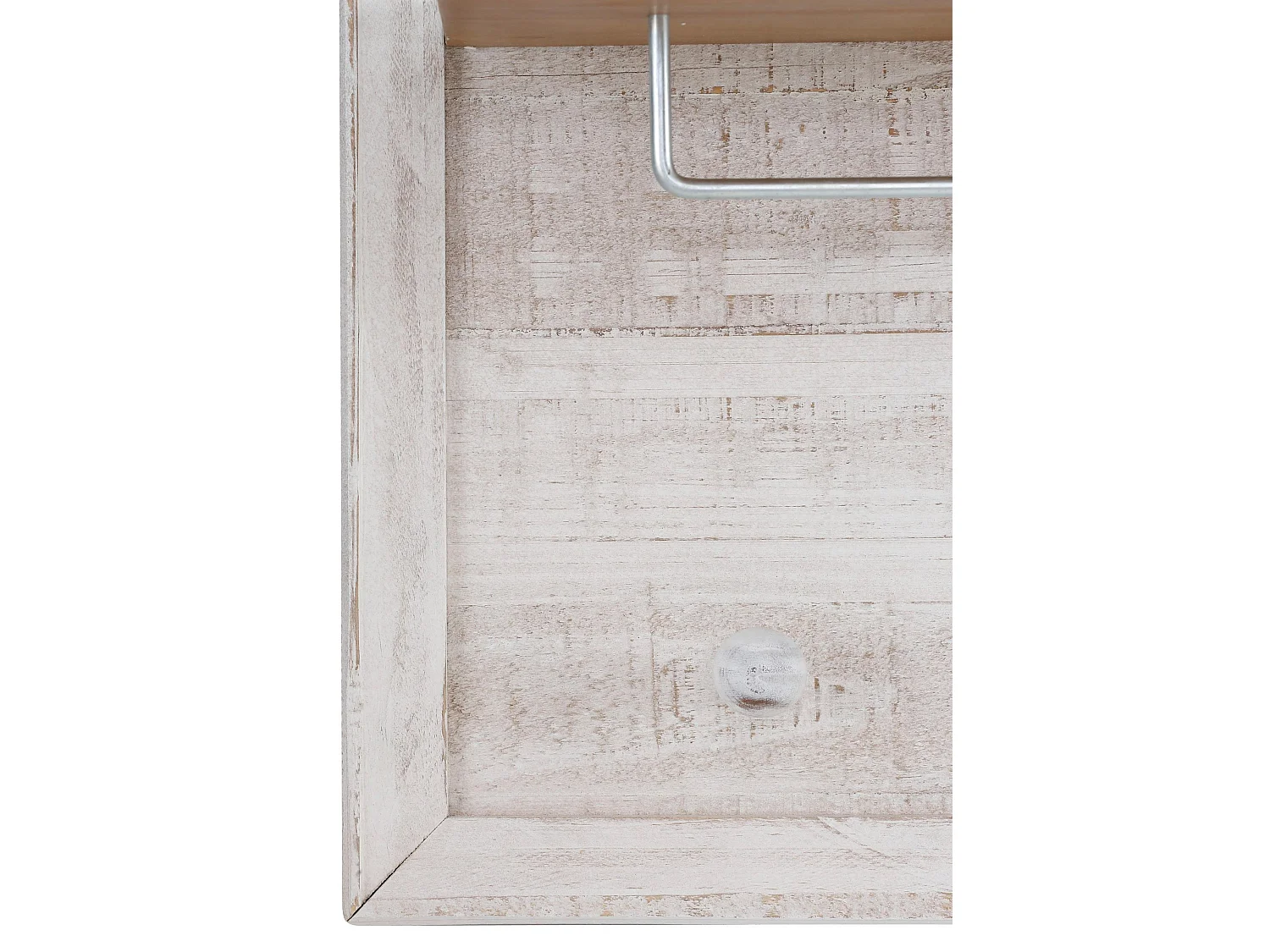 Auckland | Panneau mural avec 5 crochets et 1 étagère en blanc crème