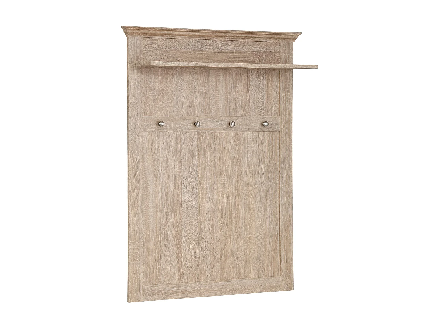 Binz | Wandpaneel met 1 plank en 4 haken in Eik