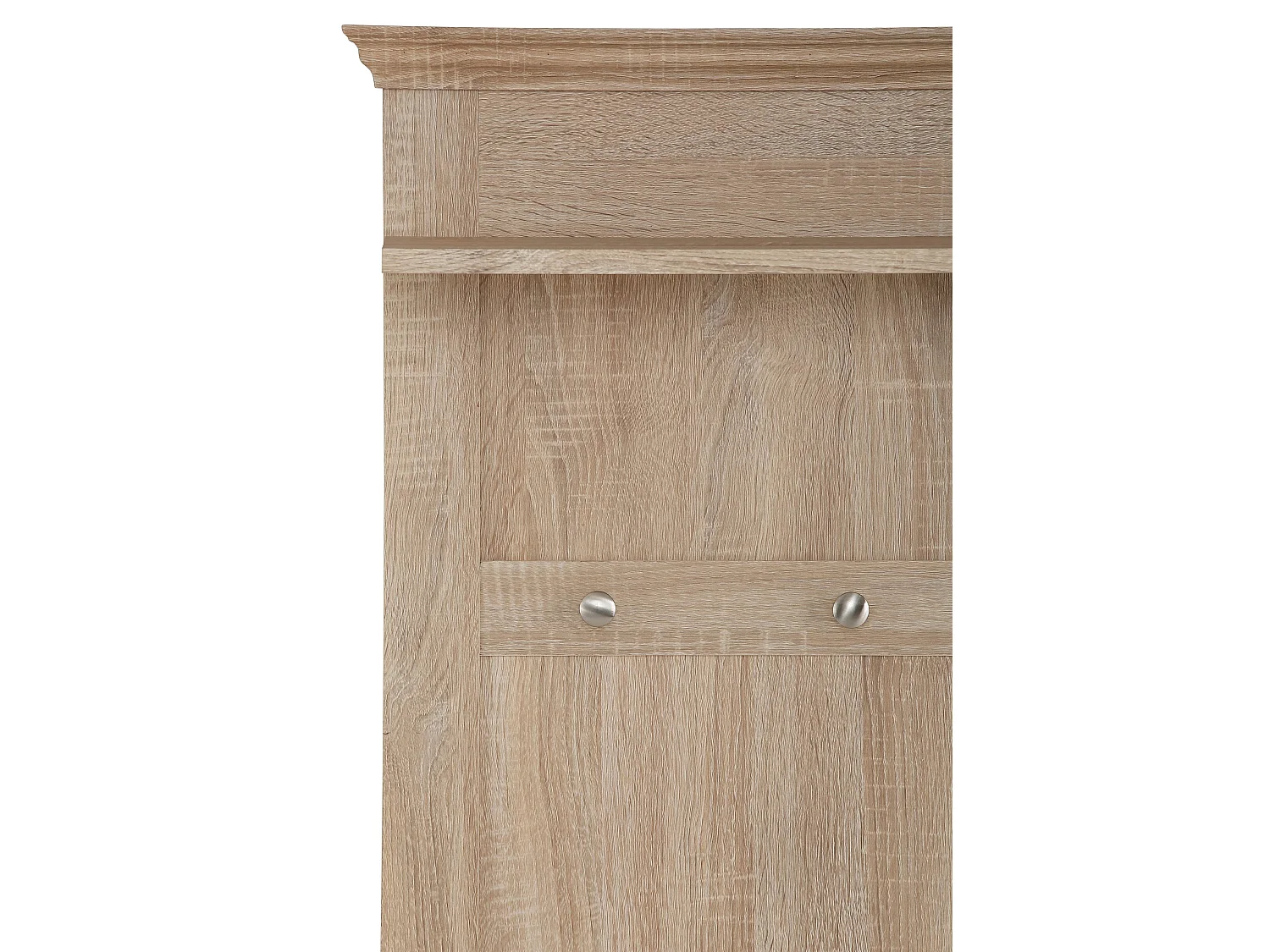 Binz | Wandpaneel met 1 plank en 4 haken in Eik