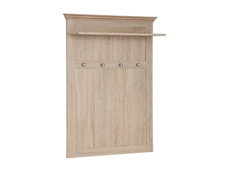 Binz | Panneau mural avec 1 étagère et 4 crochets en chêne