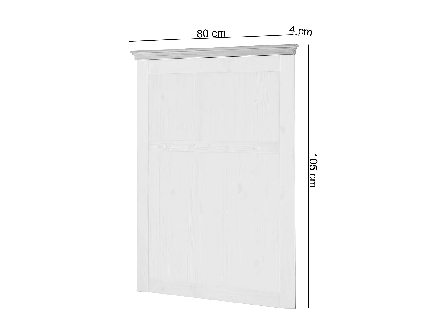 Sasha | Panel de pared con 4 ganchos en madera blanca