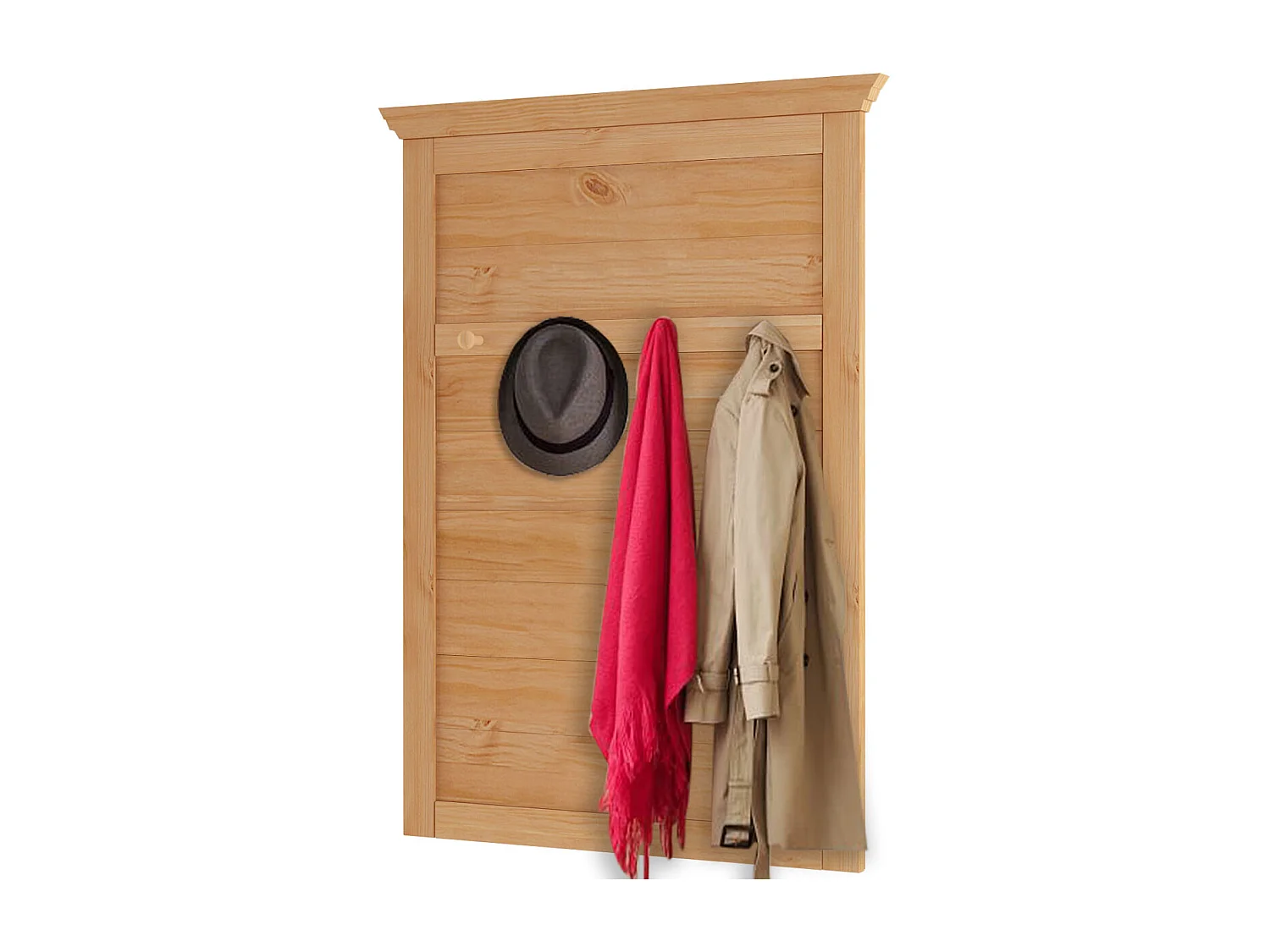 Selma | Panneau mural avec 4 crochets en pin