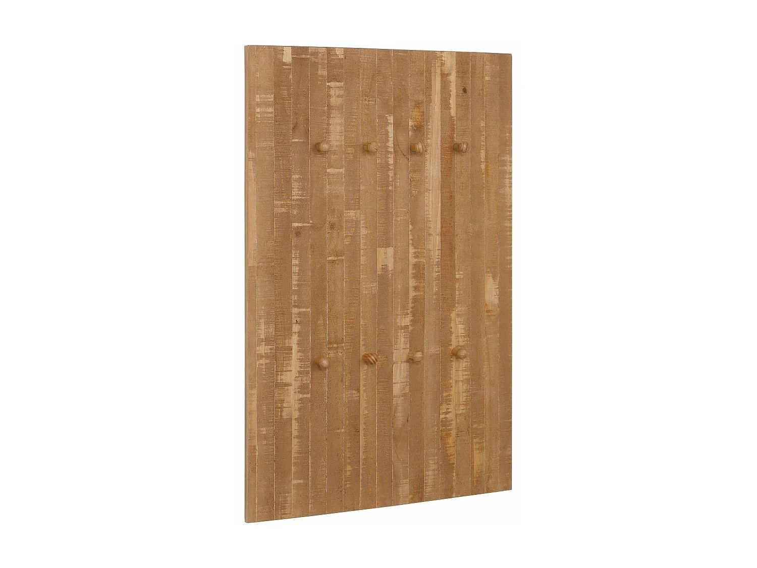 Rondo | Wandpaneel mit 8 Haken aus MDF Natur