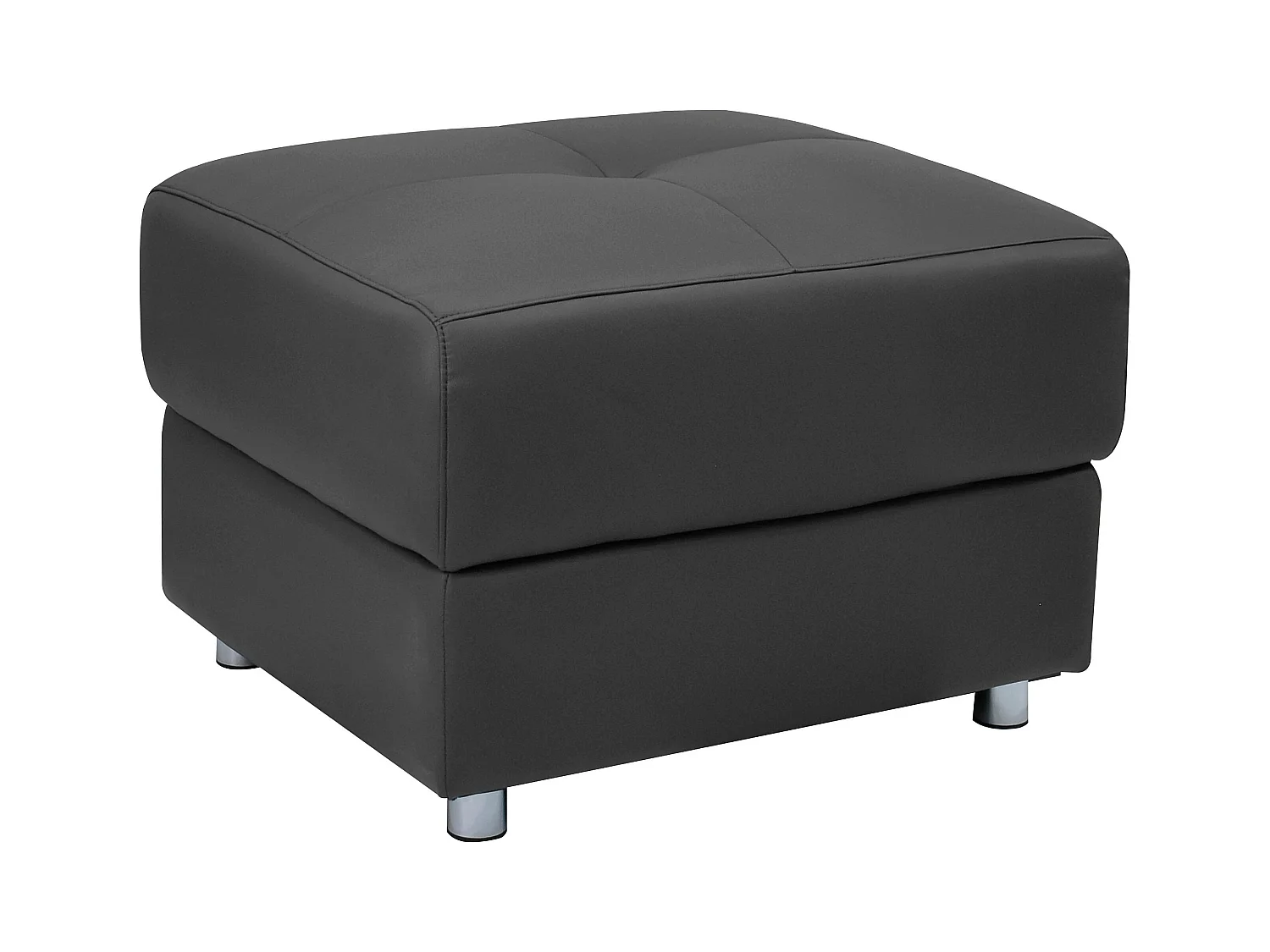 Pareli | Pouf en cuir noir PU