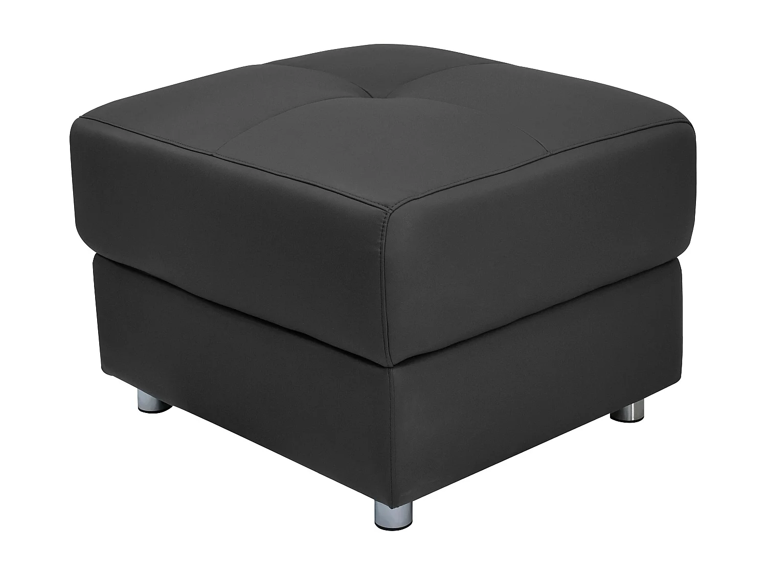 Pareli | Pouf en cuir noir PU