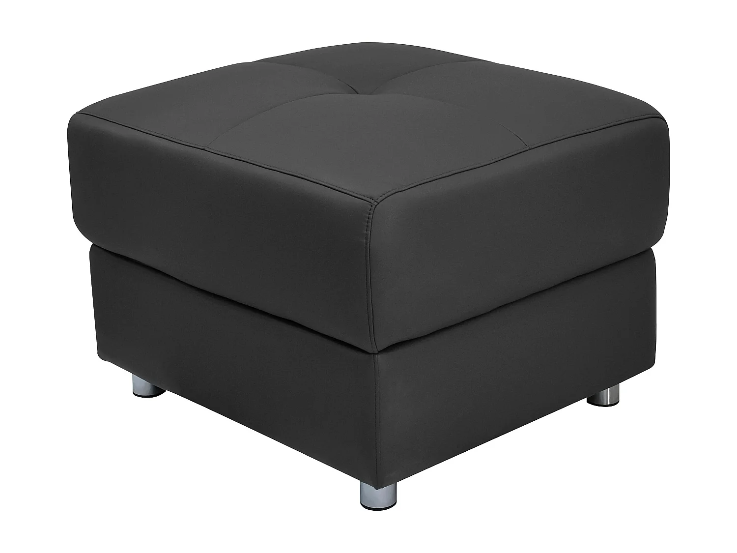 Pareli | Pouf en cuir noir PU